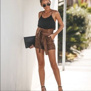 Vegan leather vici shorts